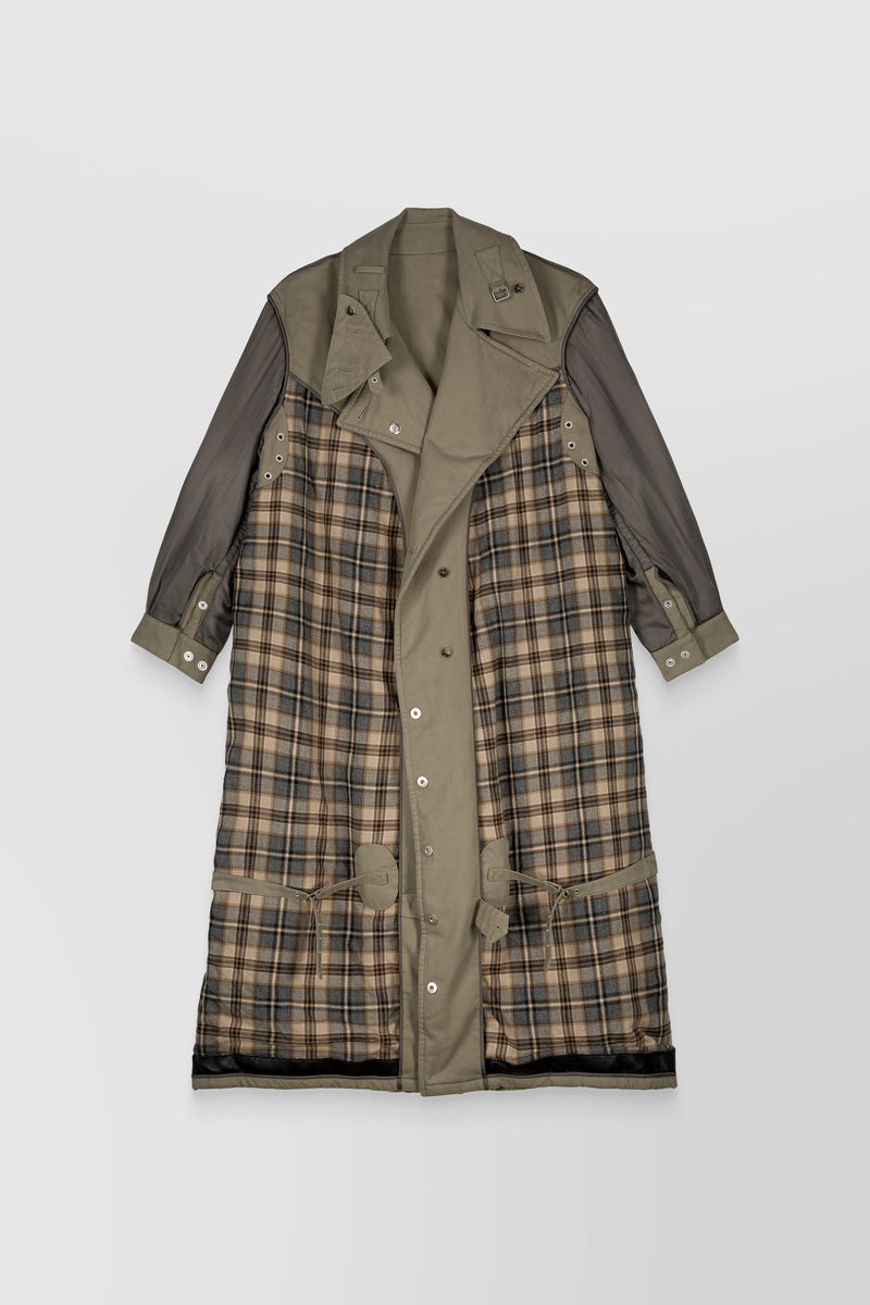 Maison Margiela - Reversible oversized cotton check trench coat