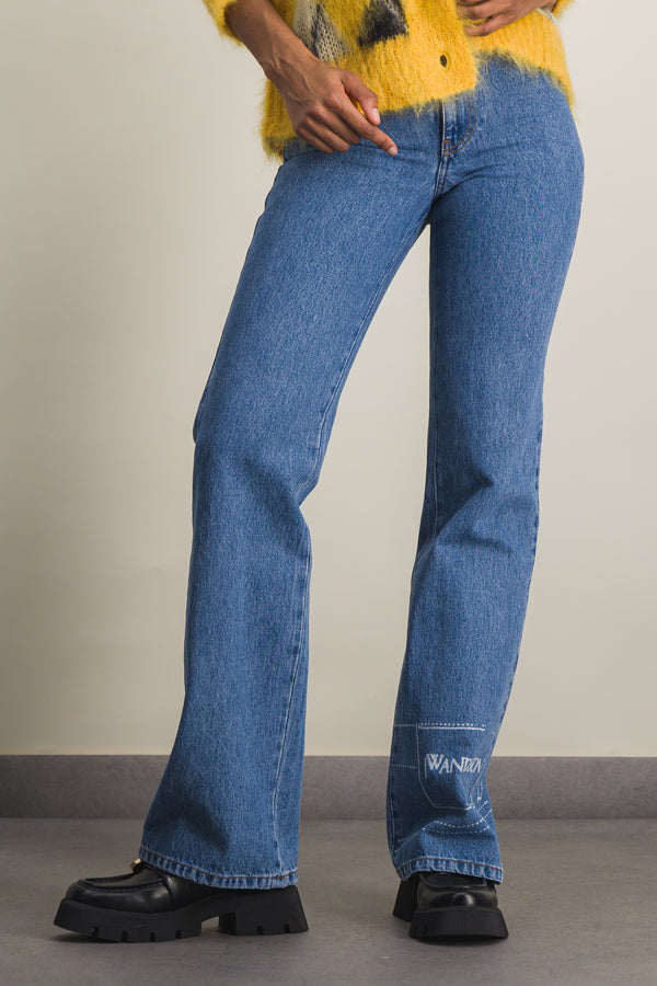 Blue bootcut cotton denim jeans