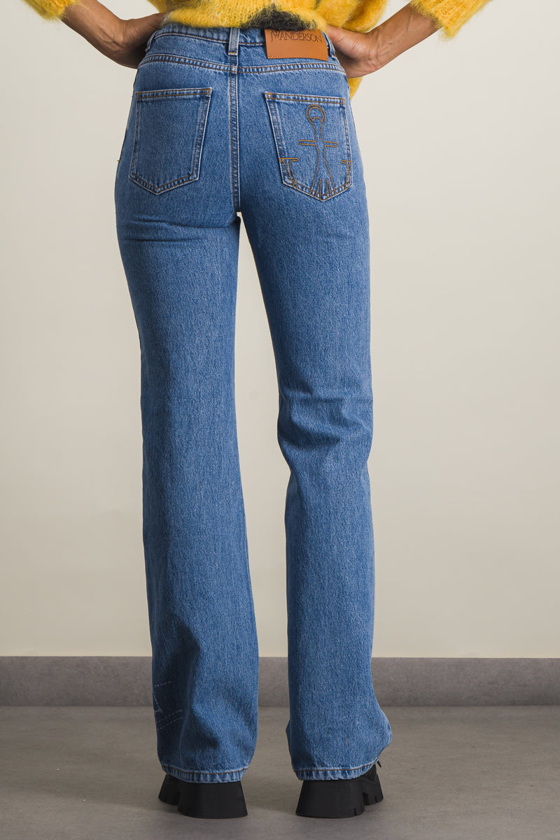 JW Anderson - Blue bootcut cotton denim jeans