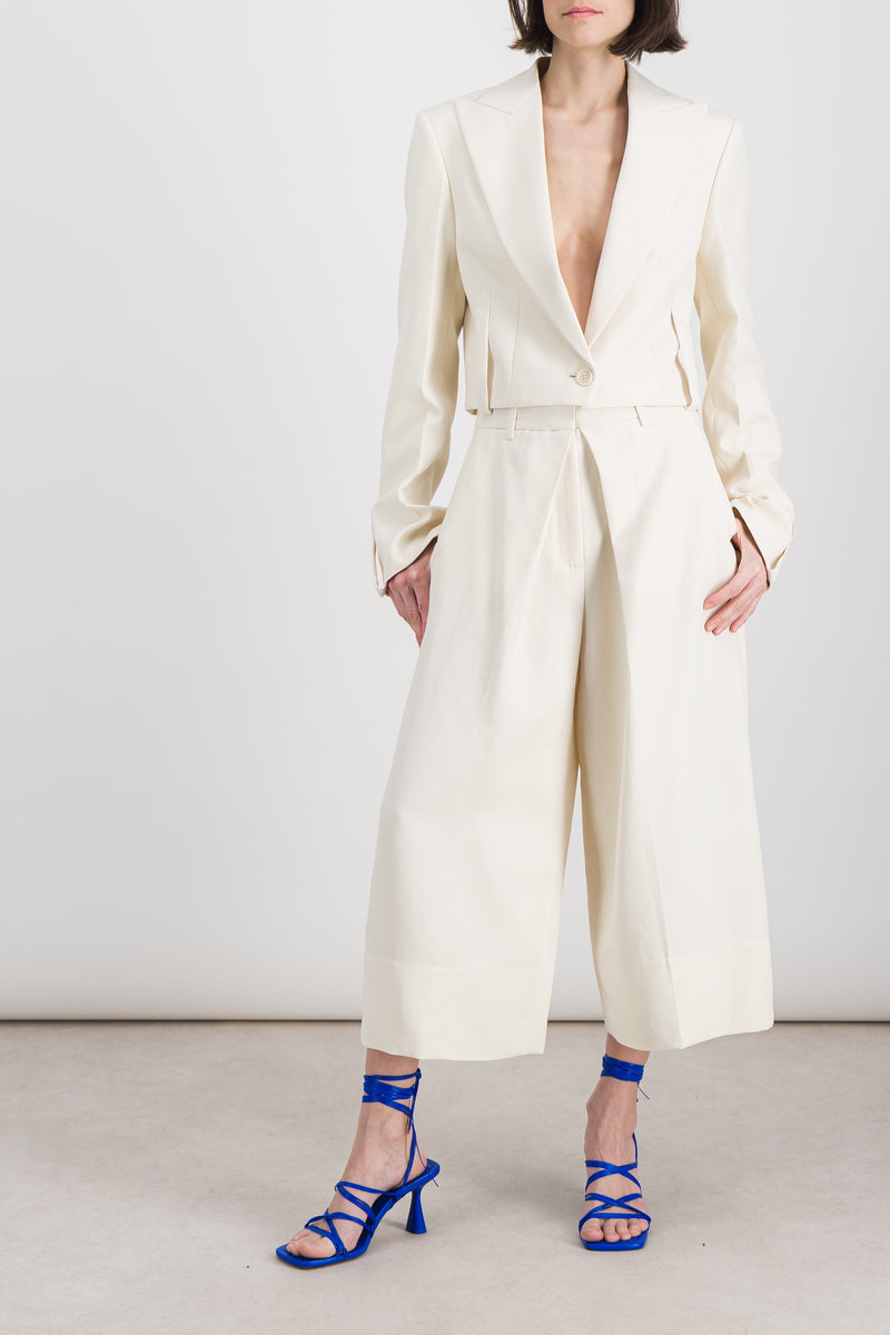 JW Anderson - Cropped tailored buttoned sculptural twill blazer