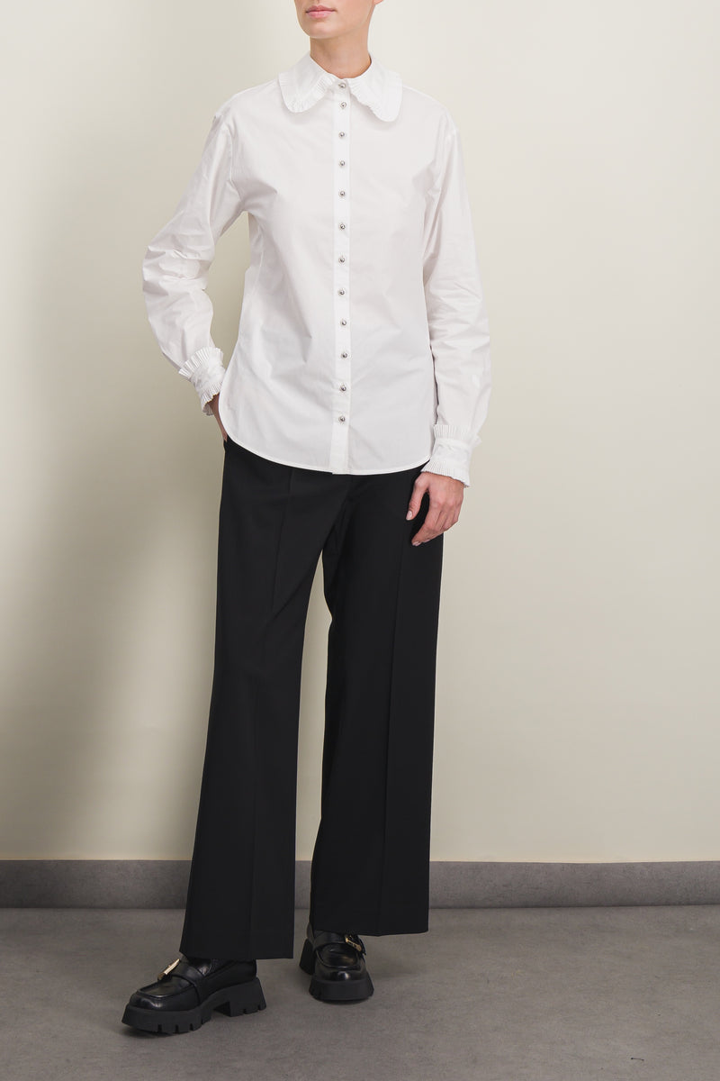 Paco Rabanne - Organic cotton shirt with ruffled details