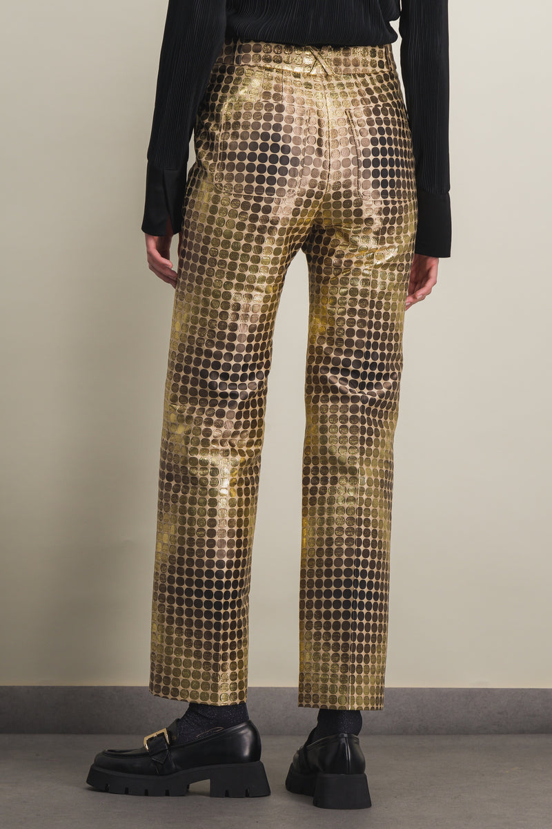 Paco Rabanne - Cropped lurex jacquard straight leg pants