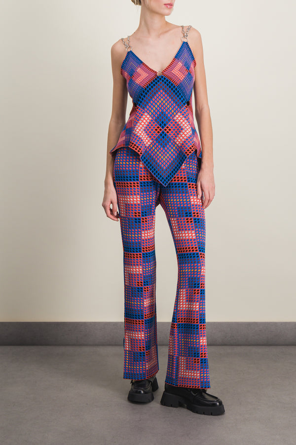 Vasarely jacquard fluid straight leg pants