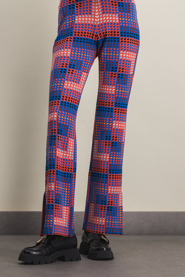 Vasarely jacquard fluid straight leg pants