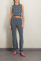 Geometric jacquard cropped top