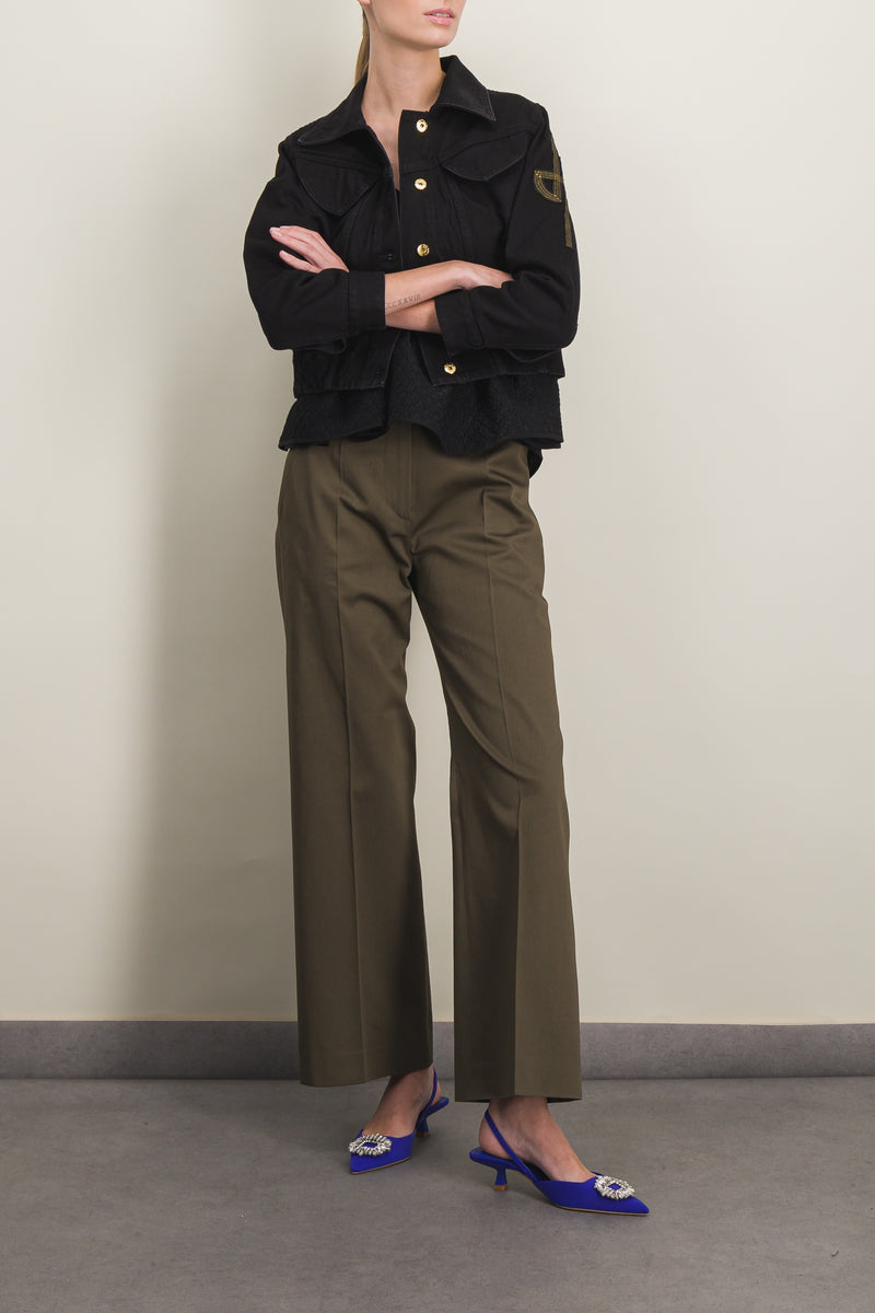 Patou - Straight leg bronze organic coton tailoring pants