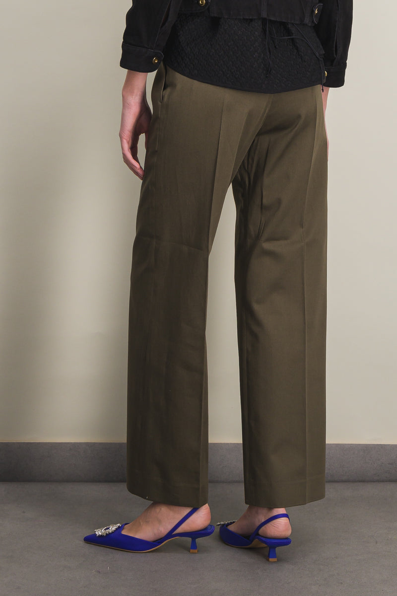 Patou - Straight leg bronze organic coton tailoring pants