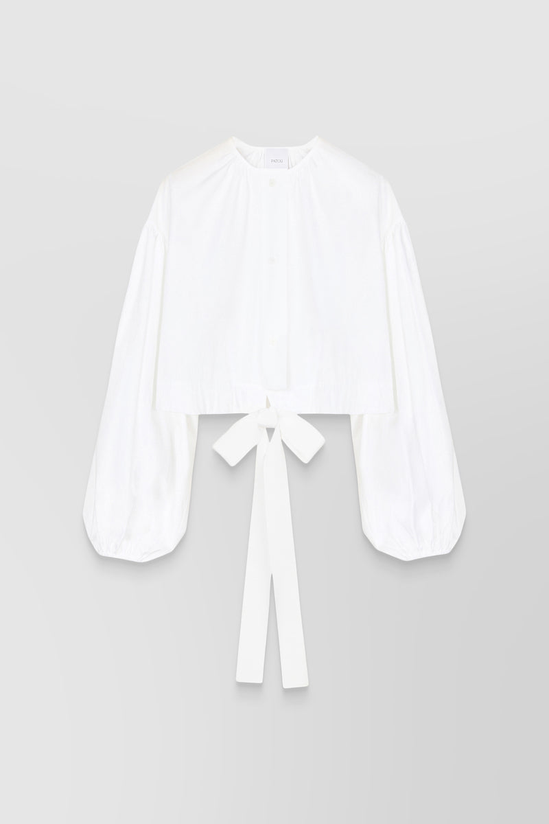 Patou - Organic cotton poplin cropped buttoned top