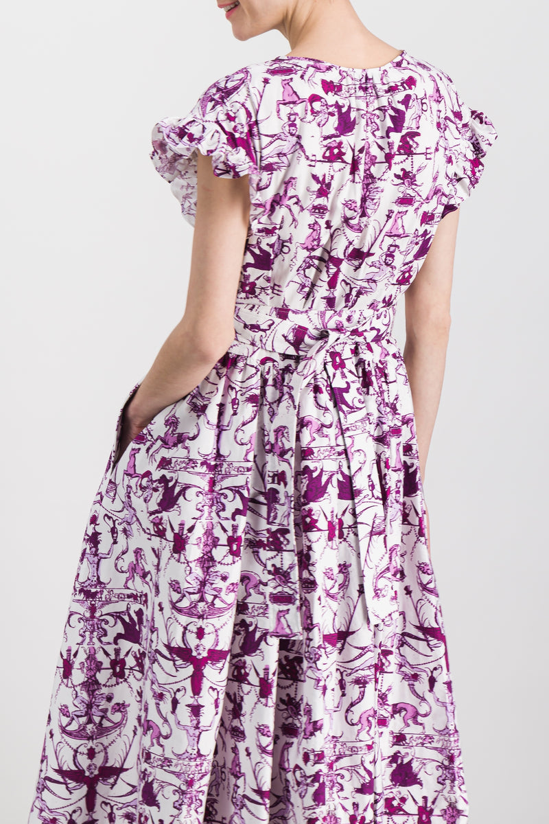 Patou - Organic cotton poplin frill volume buttoned maxi dress