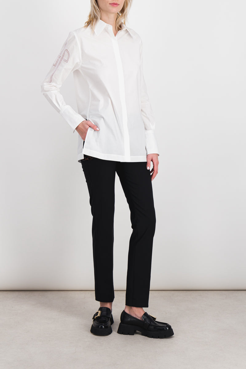 Patou - Organic cotton poplin embroidered logo shirt