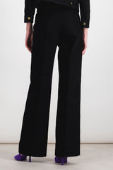 Organic denim straight leg black pants