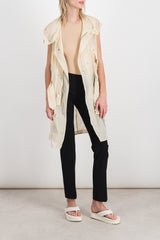 Nylon sleeveless semi-sheer trench-coat