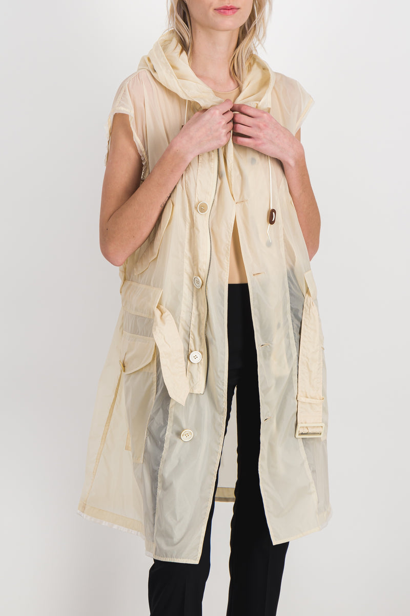 Maison Margiela - Nylon sleeveless semi-sheer trench-coat