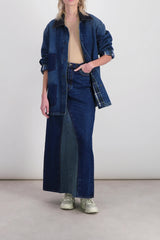 Combo denim boxy jacket