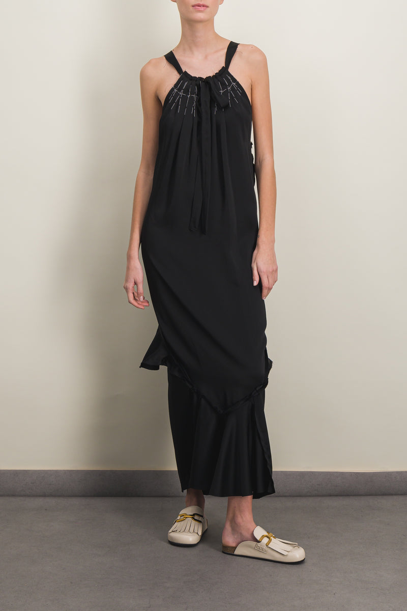 Maison Margiela - Halterneck crêpe satin maxi dress