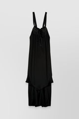 Halterneck crêpe satin maxi dress