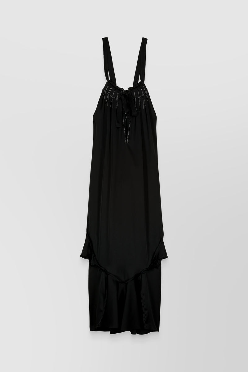 Maison Margiela - Halterneck crêpe satin maxi dress