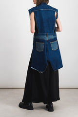 Combo denim deconstructed long gilet