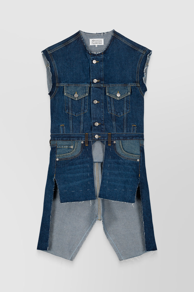 Maison Margiela - Combo denim deconstructed long gilet