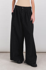 Black denim extra wide leg jeans