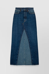 Combo denim maxi jeans skirt