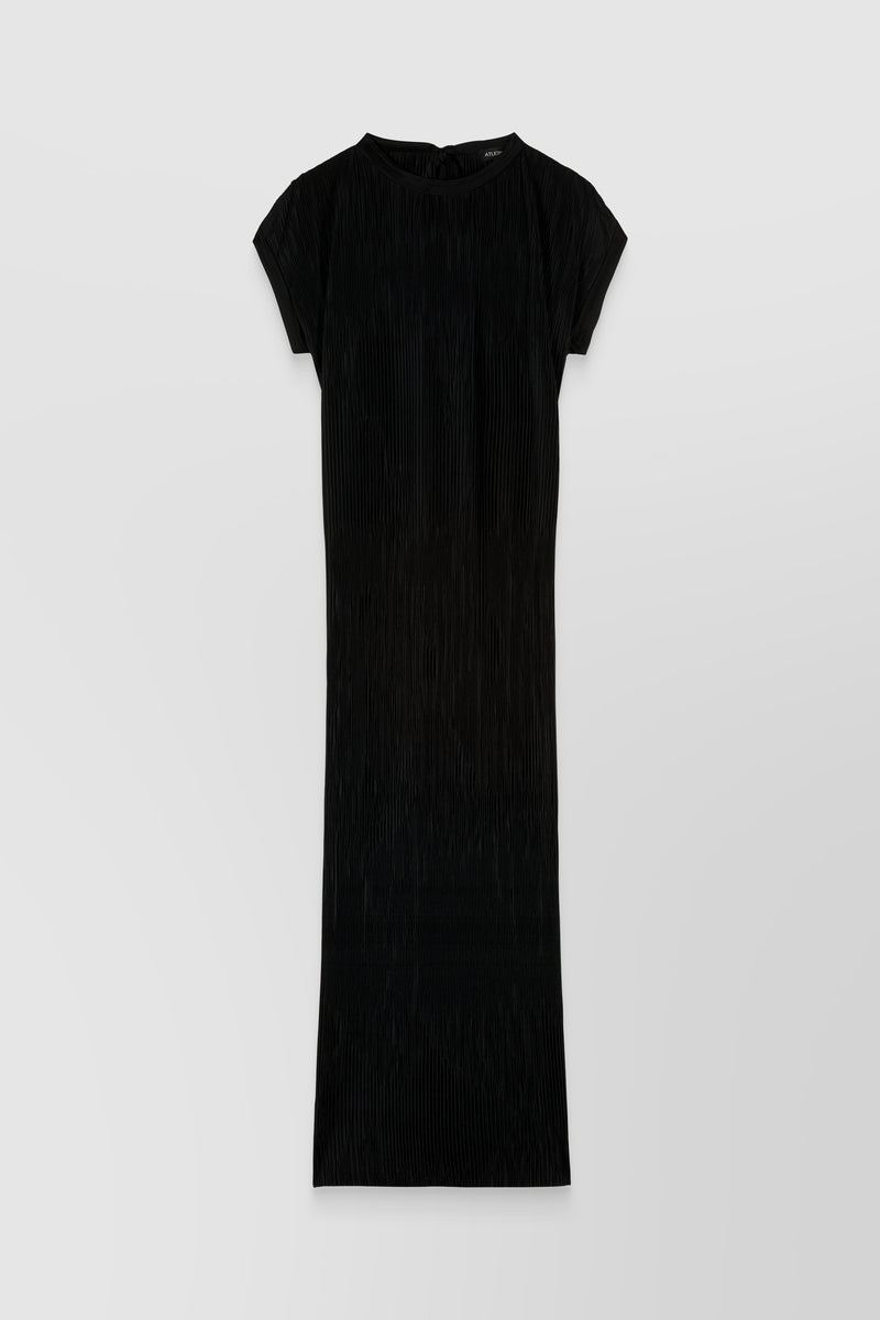 Atlein - Fluid pleated recycled jersey satin tube midi dress