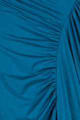 One shoulder draped recycled jersey maxi dress