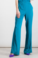 Fluid crêpe satin palazzo pants