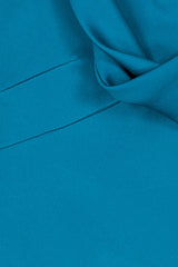Asymmetric crêpe satin caraco top