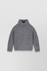 Hand knitted high neck alpaga sweater