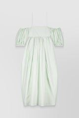 Strapless tulip shaped cotton midi dress