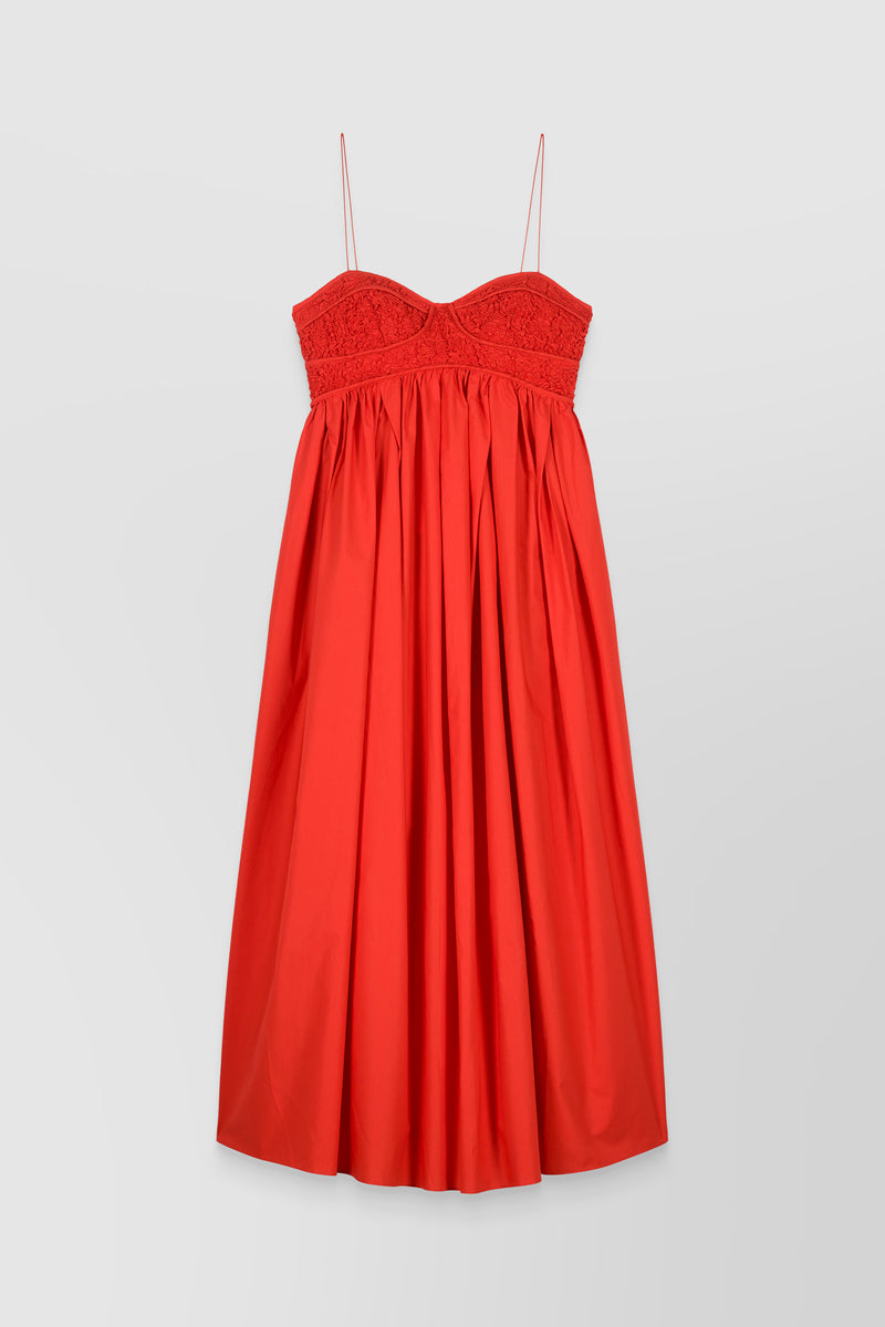 Cecilie Bahnsen - Cotton bustier maxi dress with smocked bodice