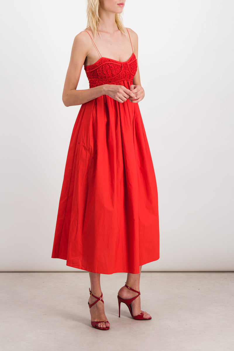 Cecilie Bahnsen - Cotton bustier maxi dress with smocked bodice