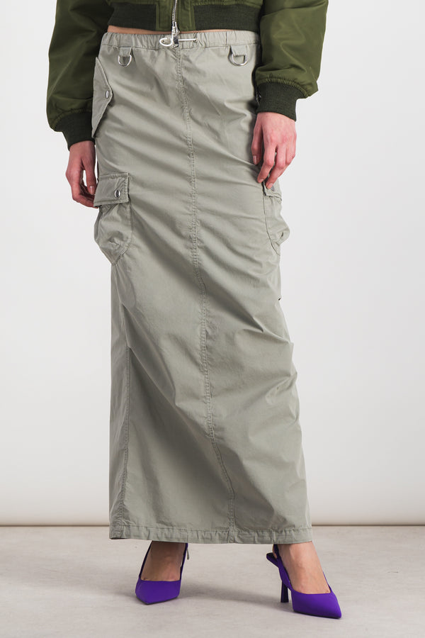 Multi-pocketed cargo maxi skirt