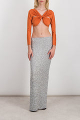 Embroidered maxi skirt