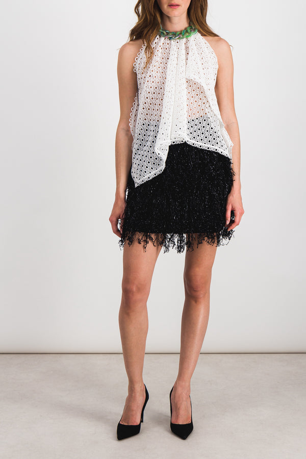 Chain detail halterneck top