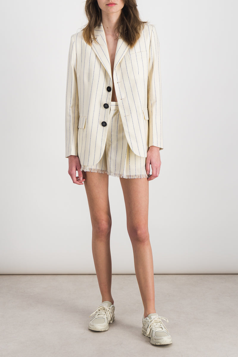 Marni - Single breasted striped virgin wool blazer