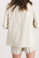Single breasted striped virgin wool blazer