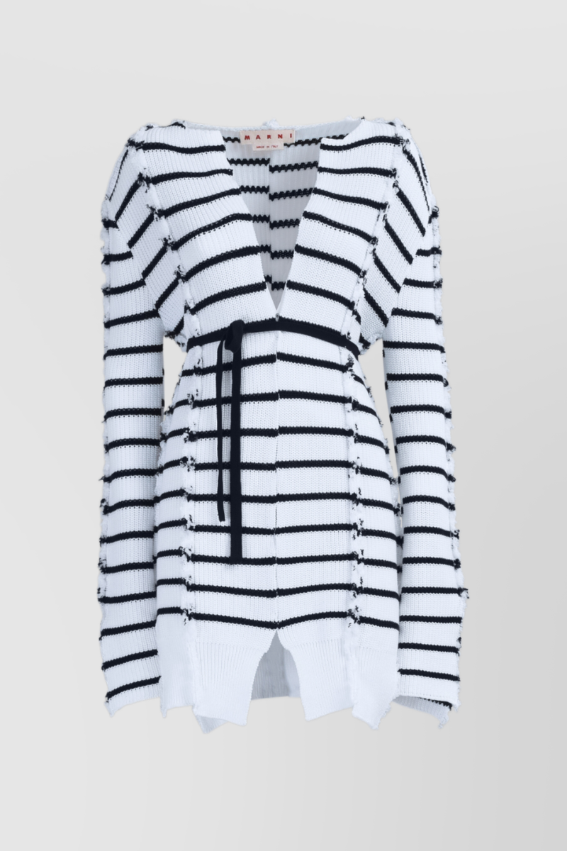 Marni - Striped twisted cotton long cardigan