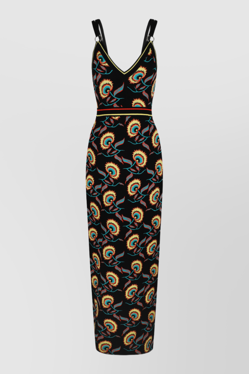 Paco Rabanne - Jamaican flower jacquard maxi dress