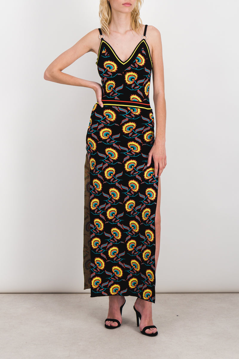 Paco Rabanne - Jamaican flower jacquard maxi dress