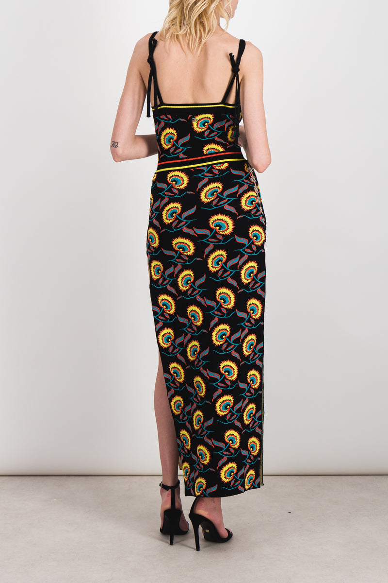 Paco Rabanne - Jamaican flower jacquard maxi dress