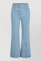 Flared light denim jeans