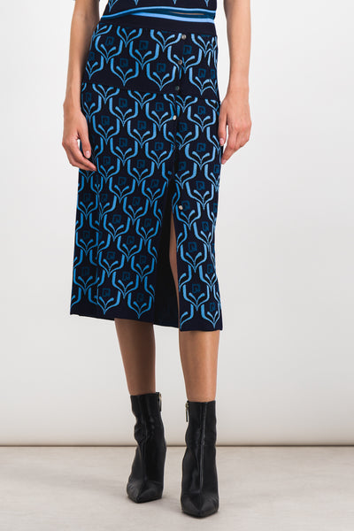 Paco jaquard midi pencil skirt