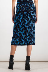 Paco jaquard midi pencil skirt