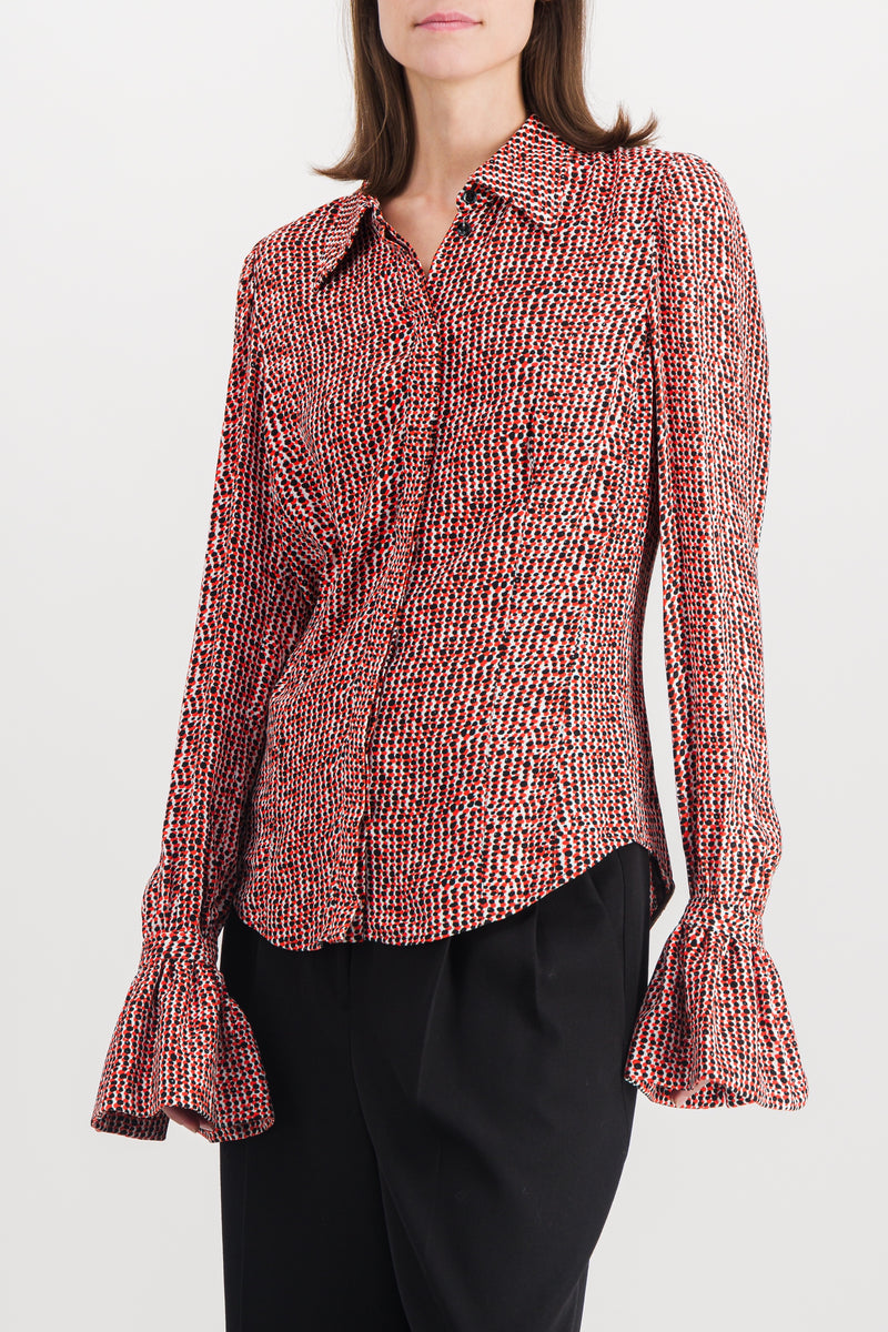 Paco Rabanne - Printed coton shirt with fluted cuffs