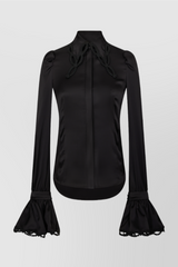 Light satin shirt wit fluted cuffs