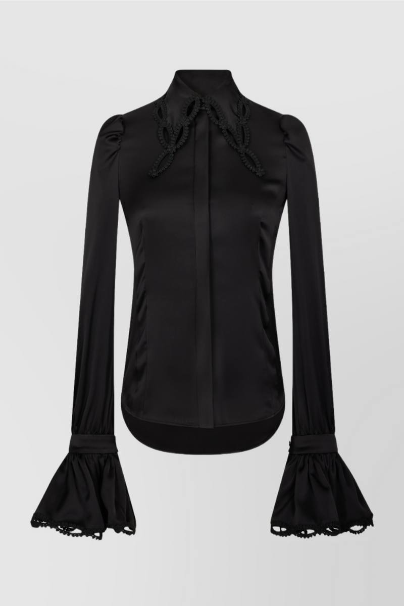 Paco Rabanne - Light satin shirt wit fluted cuffs