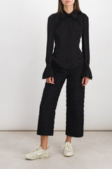 Light satin shirt wit fluted cuffs