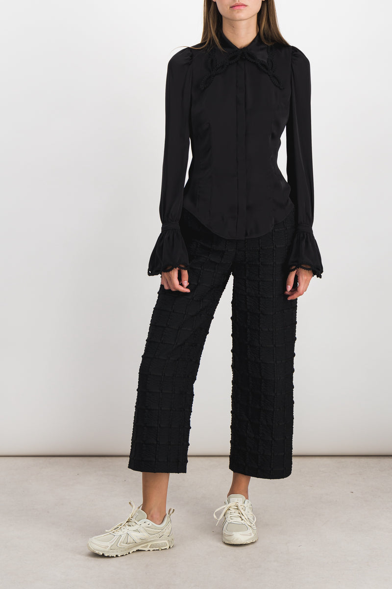 Paco Rabanne - Light satin shirt wit fluted cuffs
